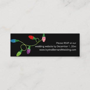 Christmas Lights  Wedding Website RSVP Mini Business Card
