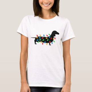 Christmas Lights Wiener Dachshund Dog Lover T-Shirt