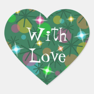 Christmas Lights 'With Love' sticker heart