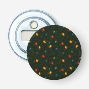 Christmas lights wrapped in holly leaves patterned bottle opener