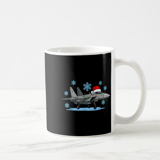 Christmas Lights Wrapped On Cute Kids Fighter Jet  Coffee Mug (Right)