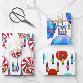 Christmas Lights Wrapping Paper Sheet