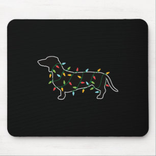 Christmas Lights Xmas Gift For Dog Lover Dachshund Mouse Mat