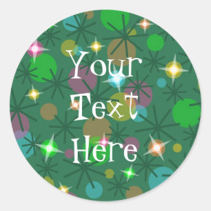 Christmas Lights 'Your Text' sticker round