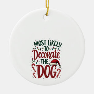 Christmas Likely Decorate Dog Xmas Family Kids Wom Ceramic Tree Decoration