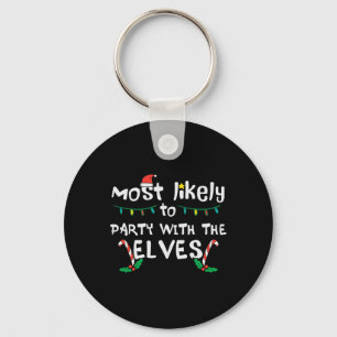 Christmas Likely Party With Elve Xmas Family Match Key Ring
