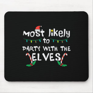Christmas Likely Party With Elve Xmas Family Match Mouse Mat