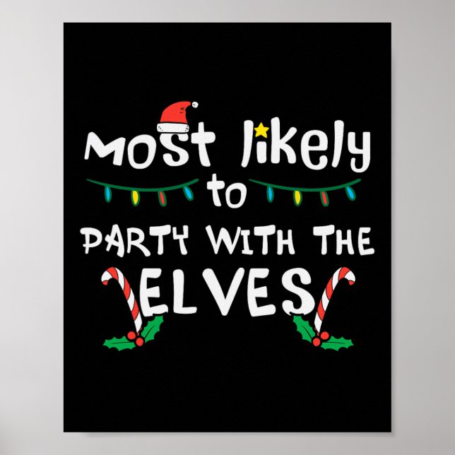 Christmas Likely Party With Elve Xmas Family Match Poster (Front)