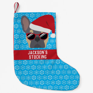 Christmas Lilac Tan French Bulldog Small Christmas Stocking