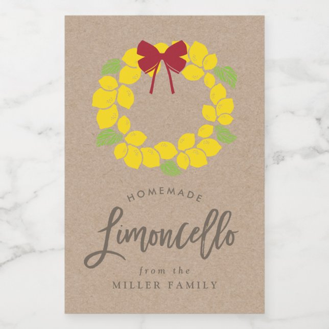 Christmas limoncello wreath, label (Single Label)