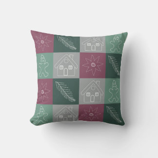 Christmas line-art pattern cushion