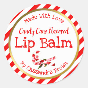 Christmas Lip Balm Customisable Handmade DIY Classic Round Sticker