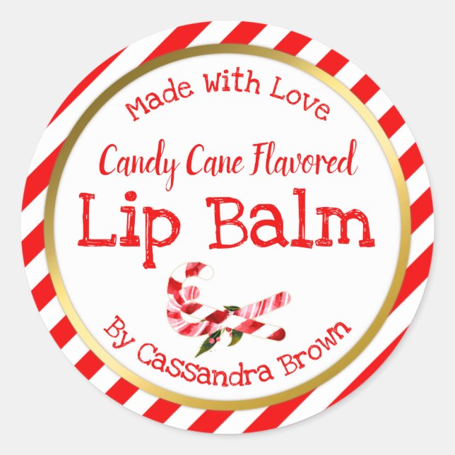 Christmas Lip Balm Customisable Handmade DIY Classic Round Sticker (Front)