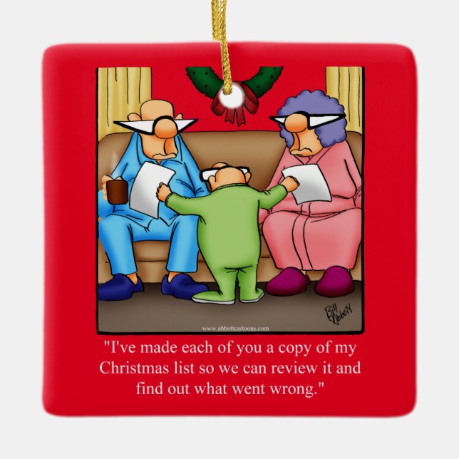 Christmas List Humour Ornament (Front)