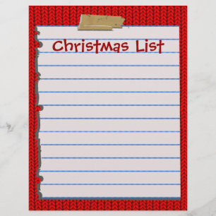 Christmas List Letterhead Stationery