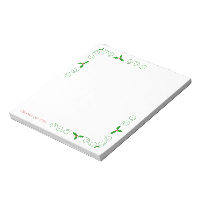 Christmas List Notepad (Rotated)