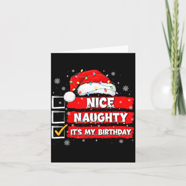 Christmas List Santa Claus Nice Naughty It's My Bi Card (Front)