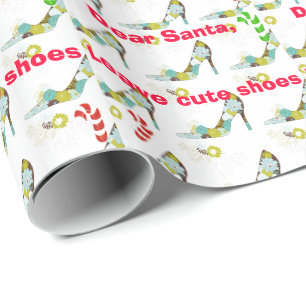 Christmas List Shoes from Santa Wrapping Paper
