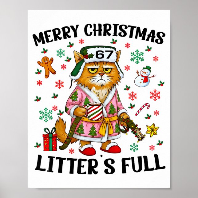 Christmas Litter’s Full 67 Xmas Funny Kitty Gift C Poster (Front)