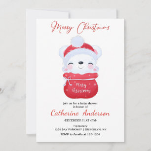 Christmas Little christmas bear Baby Shower Invitation