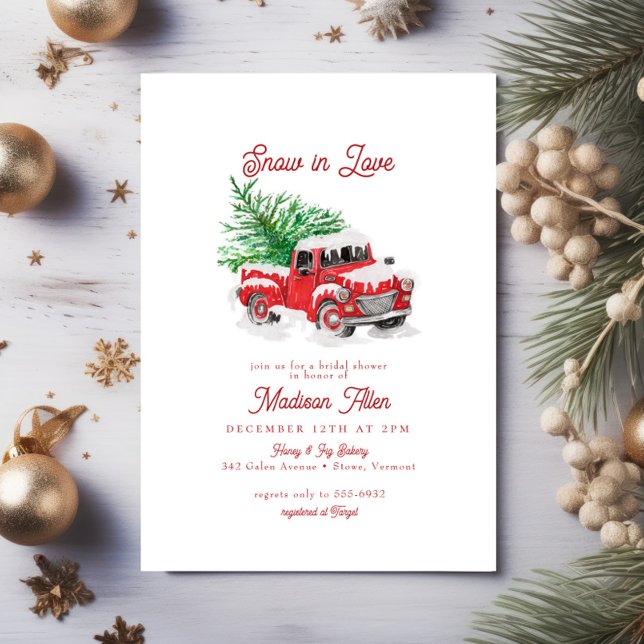 Christmas Little Red Truck Bridal Shower Invitation (Creator Uploaded)