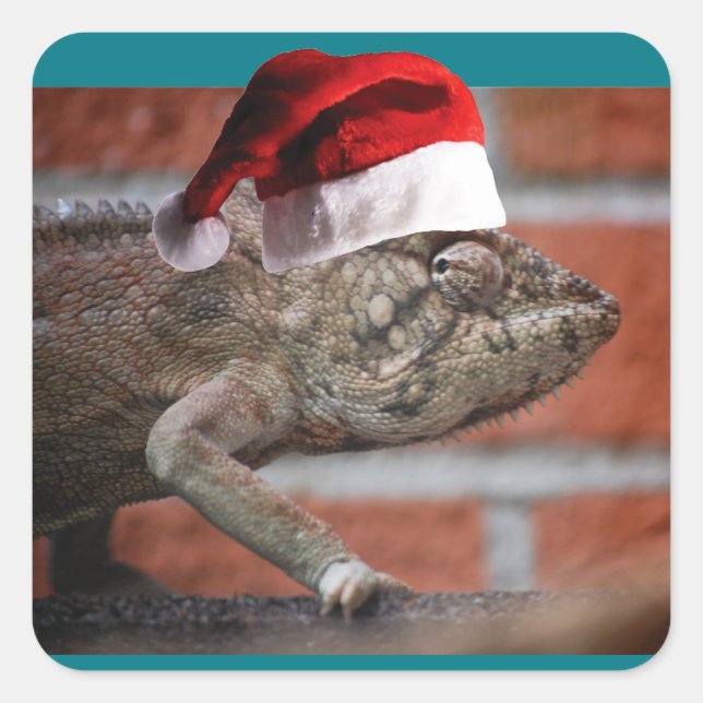 Christmas Lizard Square Sticker (Front)
