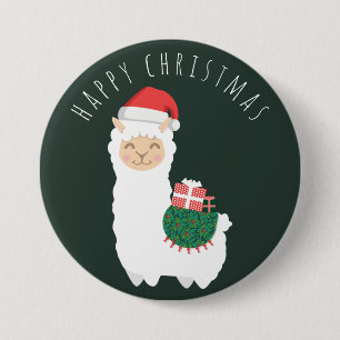 Christmas Llama 7.5 Cm Round Badge