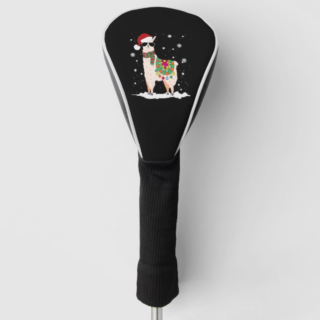 Christmas Llama - Alpaca Christmas Golf Head Cover (Front)