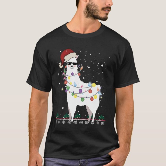 Christmas Llama - Alpaca Christmas Tree Classic T- T-Shirt (Front)