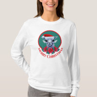 Christmas Llama And Wreath With Text Woman's T-Shi