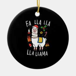 Christmas Llama Ceramic Tree Decoration