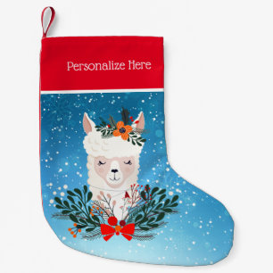 Christmas Llama Custom Small Christmas Stocking