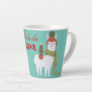 Christmas Llama Fa la la Latte Mug