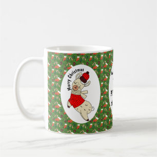 Christmas Llama Funny Pattern Personalised Coffee Mug