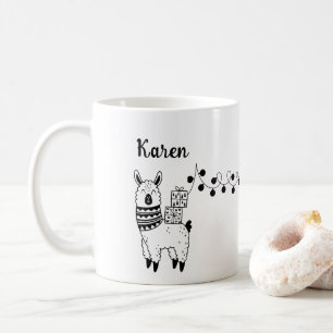 Christmas Llama Gift Friend Family Minimalist Art Coffee Mug