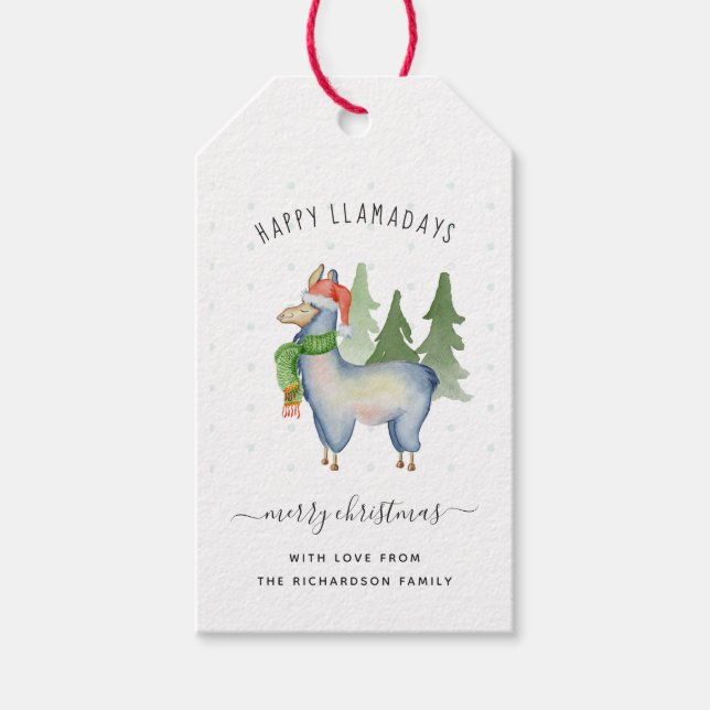 Christmas Llama Gift Tags (Front)