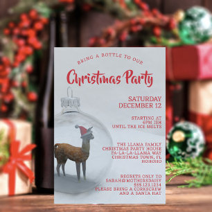Christmas Llama Holiday Party Invitation