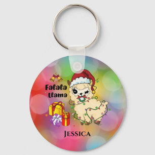 Christmas Llama Keychain