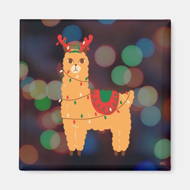 Christmas Llama Magnet (Front)