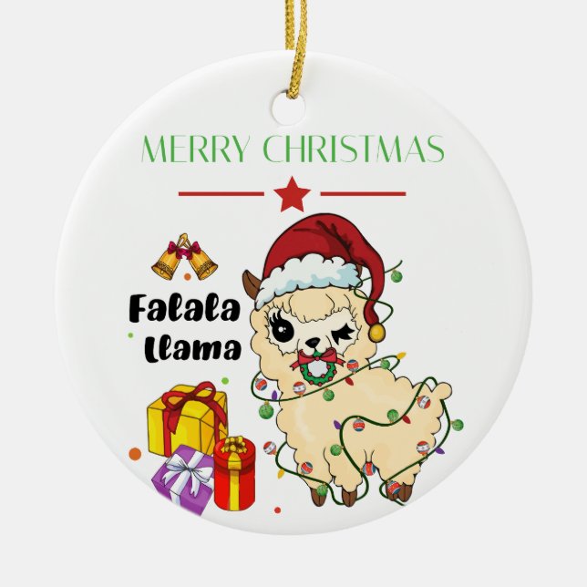 Christmas Llama Ornament (Front)
