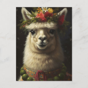 Christmas Llama Postcard