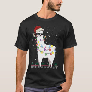 Christmas Llama Santa Hat Ugly Xmas Tree Alpaca Gi T-Shirt