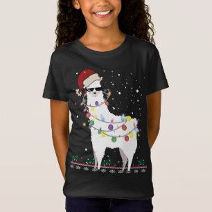 Christmas Llama Santa Hat Ugly Xmas Tree Alpaca Gi T-Shirt
