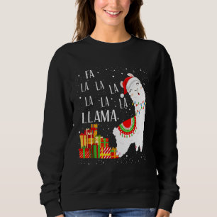Christmas Llama Singing Fa La La Xmas Llama Lover Sweatshirt