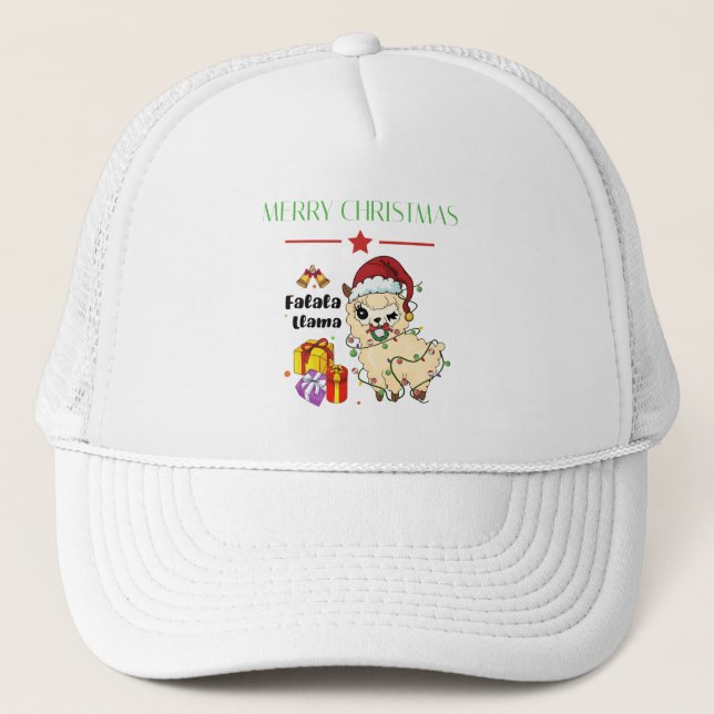 Christmas Llama Trucker Hat (Front)