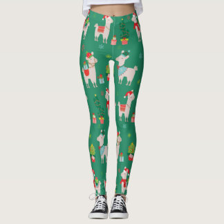 Christmas Llamas Leggings