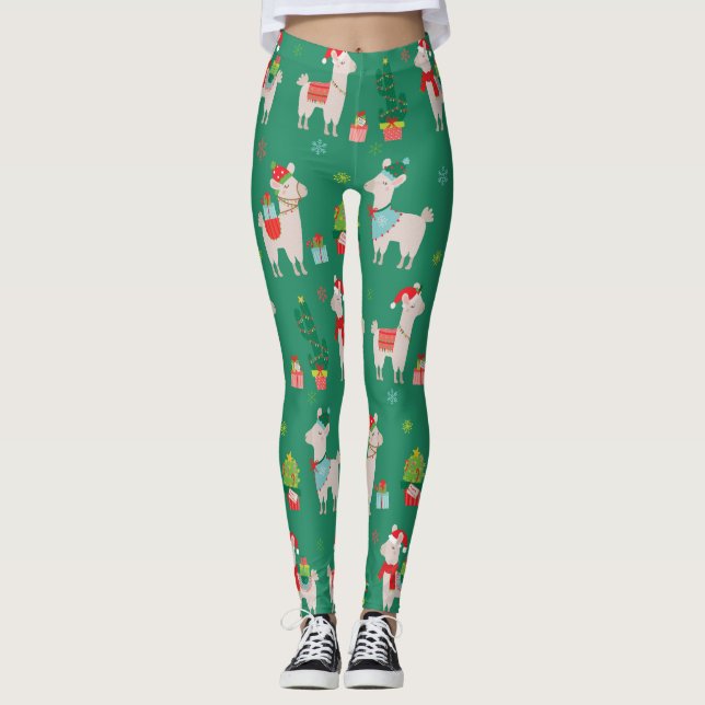Christmas Llamas Leggings (Front)