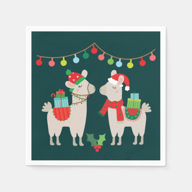 Christmas Llamas Napkin (Front)