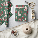 Christmas Llamas Rainbows Festive Red Green Wrapping Paper<br><div class="desc">Christmas Llamas Rainbows Festive Red Green Pattern Wrapping Paper Gift Wrap features a moden Christmas pattern of llamas,  rainbows and gifts in pink,  red,  green and white. Perfect for gift wrapping Christmas and holiday gifts. Created by Evco Studio www.zazzle.com/store/evcostudio</div>