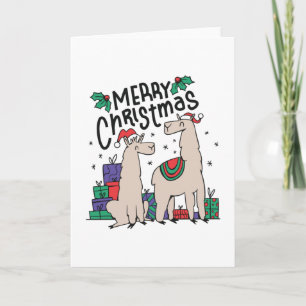 CHRISTMAS LLAMAS WITH HATS CARD